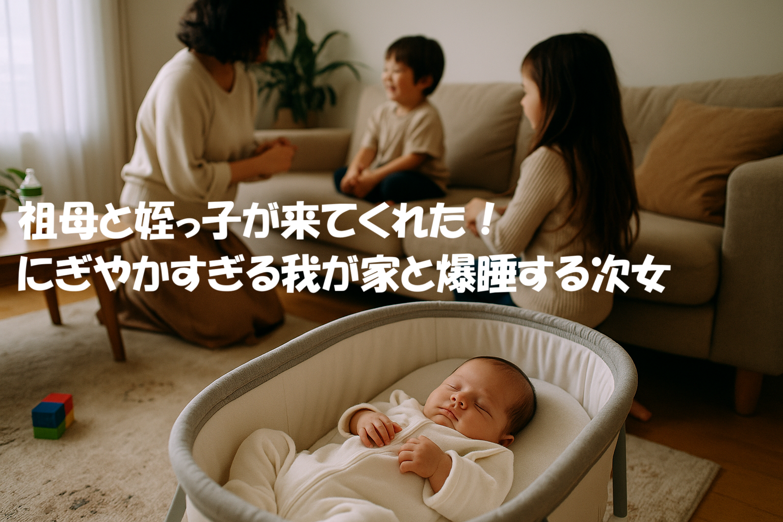 祖母と姪っ子が来てくれた！にぎやかすぎる我が家と爆睡する次女