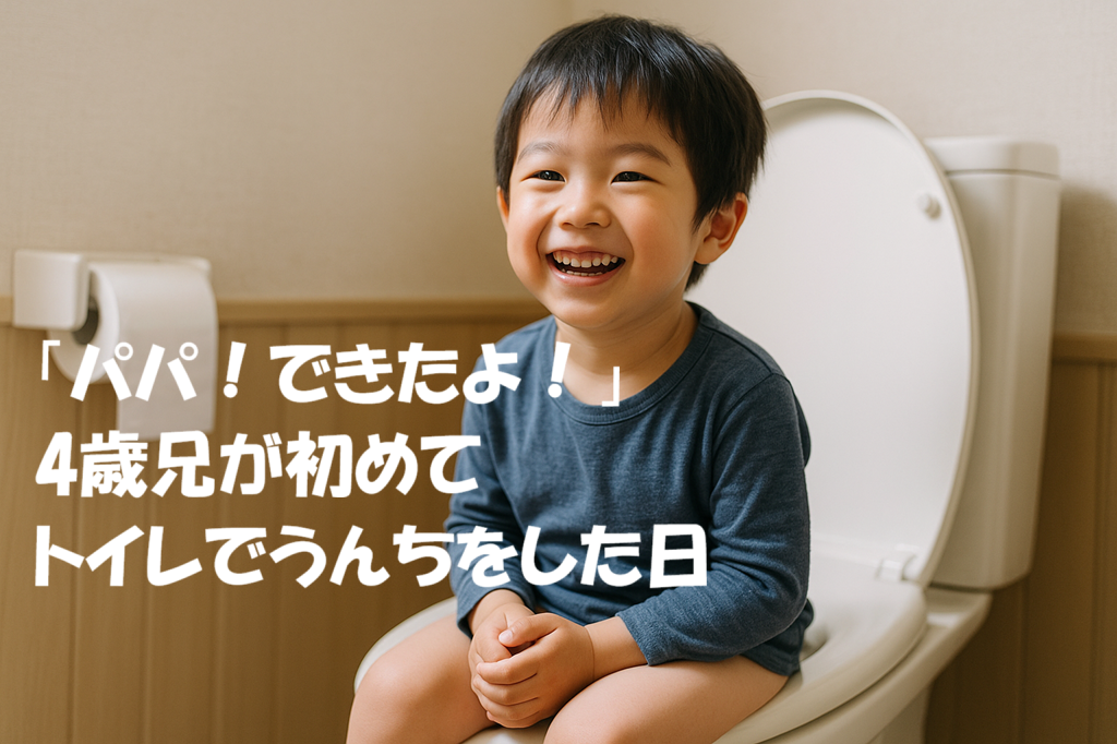 「パパ！できたよ！」4歳兄が初めてトイレでうんちをした日