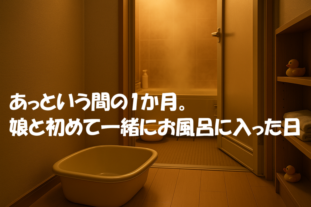 あっという間の1か月。娘と初めて一緒にお風呂に入った日
