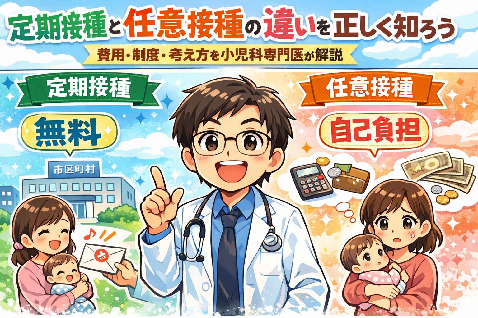 定期接種と任意接種の違いを正しく知ろう― 費用・制度・考え方を小児科専門医が解説