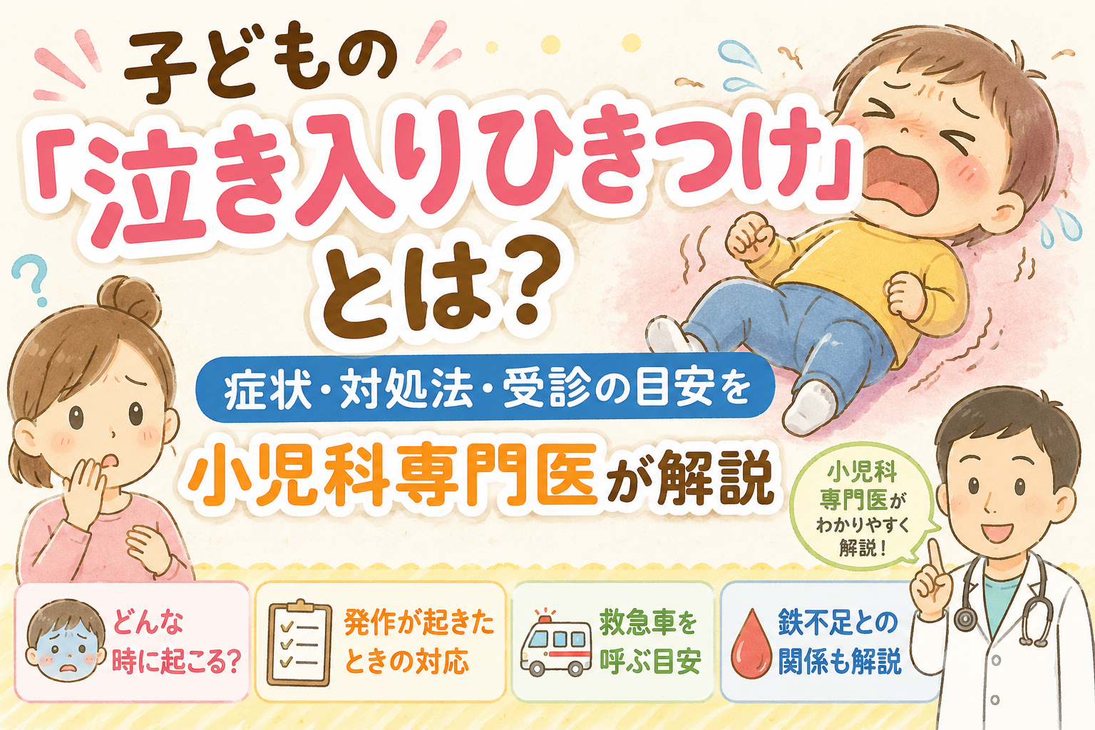 子どもの「泣き入りひきつけ」とは？― 症状・対処法・受診の目安を小児科専門医が解説