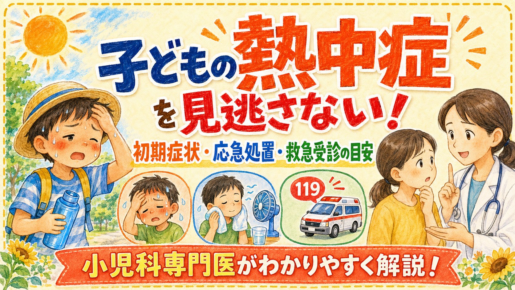 子どもの熱中症を見逃さない！ー初期症状・応急処置・救急受診の目安を小児科専門医が解説