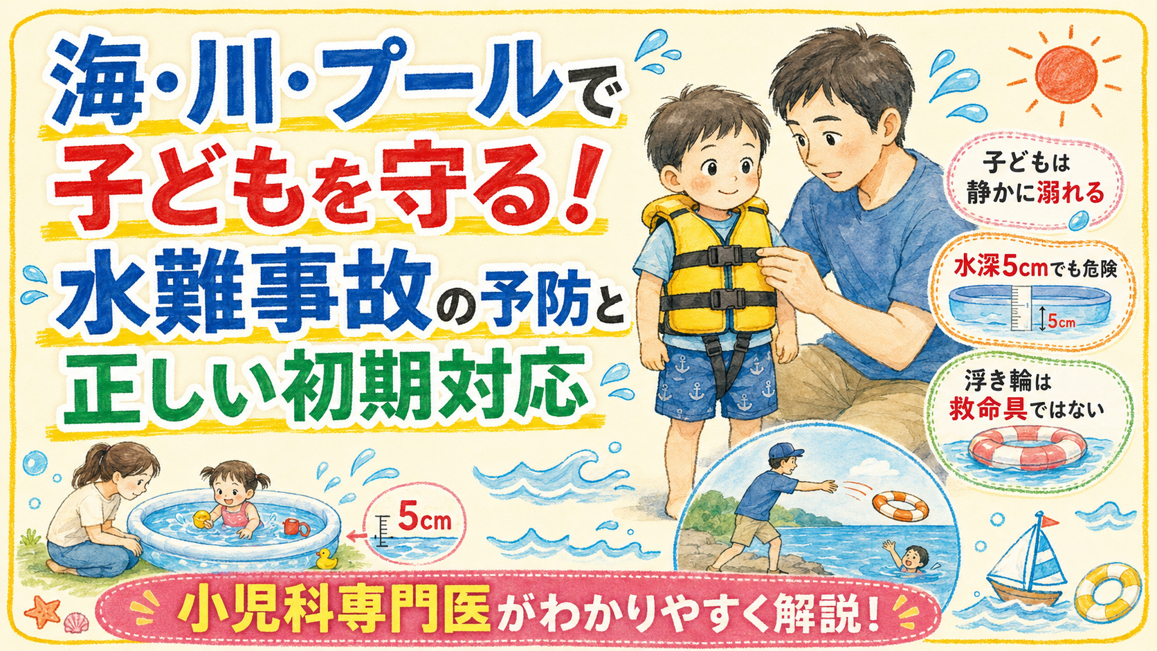 海・川・プールで子どもを守る!ー水難事故の予防と正しい初期対応を小児科専門医が解説